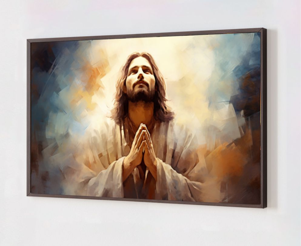 Quadro Decorativo Jesus Cristo em Adesivo com Moldura Caixa
