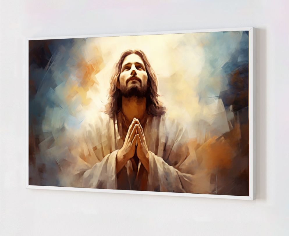 Quadro Decorativo Jesus Cristo em Adesivo com Moldura Caixa