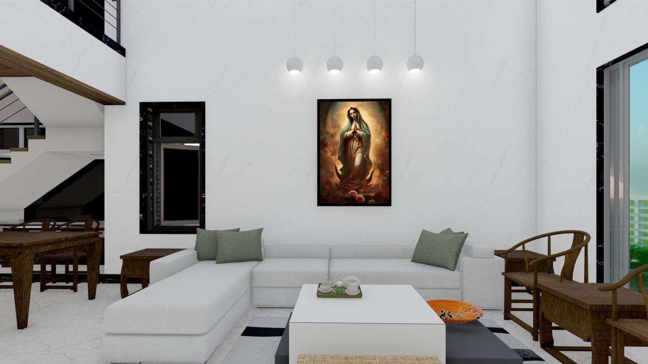 Quadro Decorativo Maria em Adesivo com Moldura Caixa