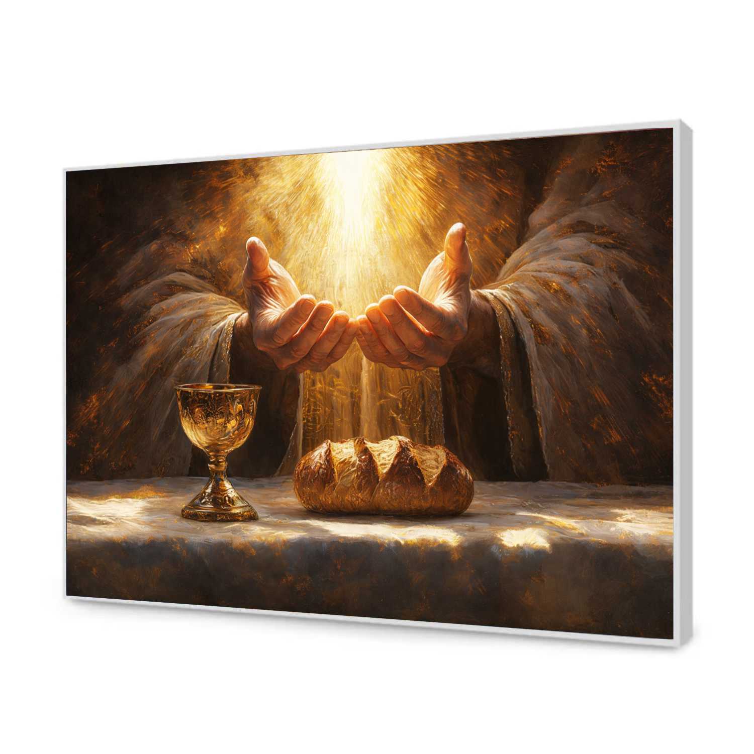 Quadro Decorativo Jesus Cristo Santa Ceia Com Pão E Vinho Quadro Decorativo Jesus Cristo Santa Ceia Com Pão E Vinho
