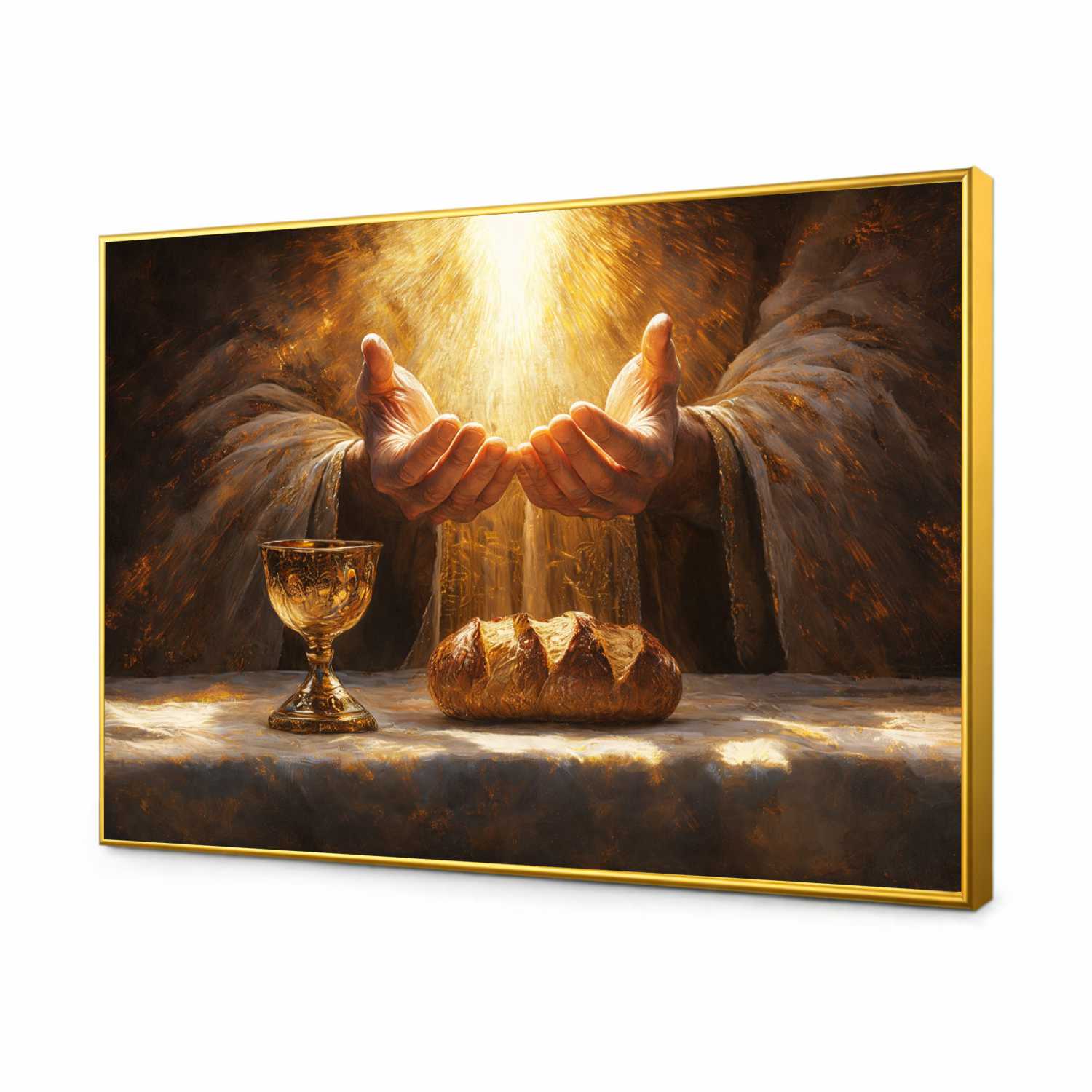 Quadro Decorativo Jesus Cristo Santa Ceia Com Pão E Vinho Quadro Decorativo Jesus Cristo Santa Ceia Com Pão E Vinho