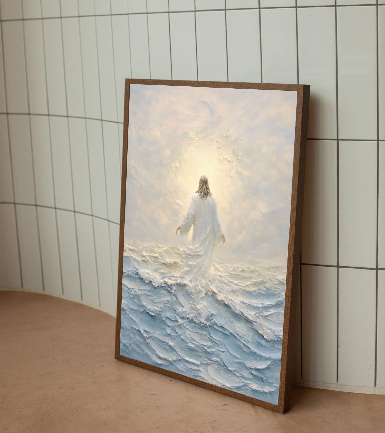 Quadro Decorativo Jesus Cristo Caminhando Sobre As Águas