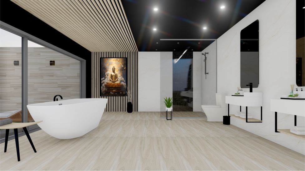 Quadro Decorativo Estátua Buda em Adesivo com Moldura Caixa