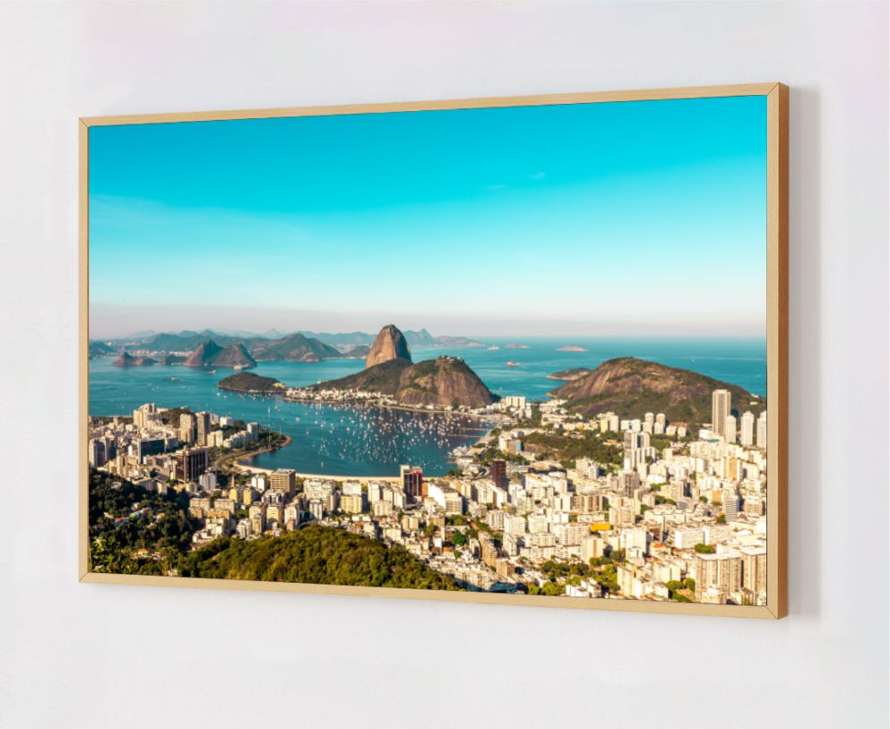 Quadro Decorativo Rio de Janeiro em Adesivo com Moldura Caixa