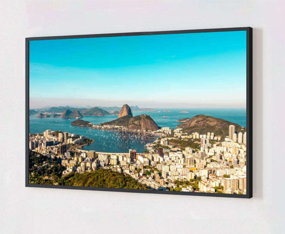 Quadro Decorativo Rio de Janeiro em Adesivo com Moldura Caixa