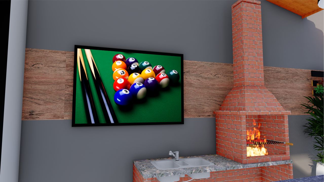 Quadro Decorativo Sinuca em Adesivo com Moldura Caixa