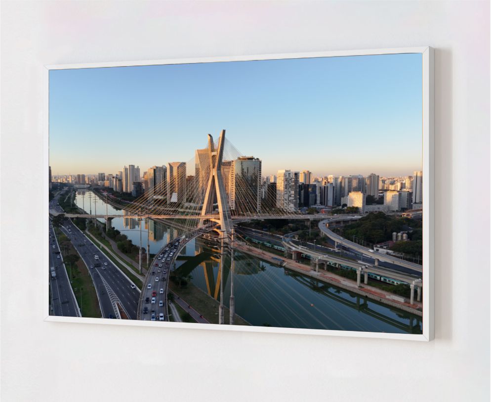 Quadro Decorativo São Paulo em Adesivo com Moldura Caixa
