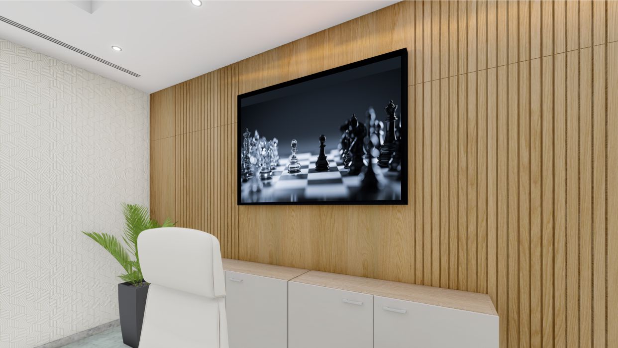 Quadro Decorativo Xadrez em Adesivo com Moldura Caixa